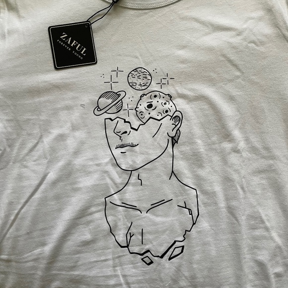 Zaful white graphic t-shirt - Picture 2 of 2